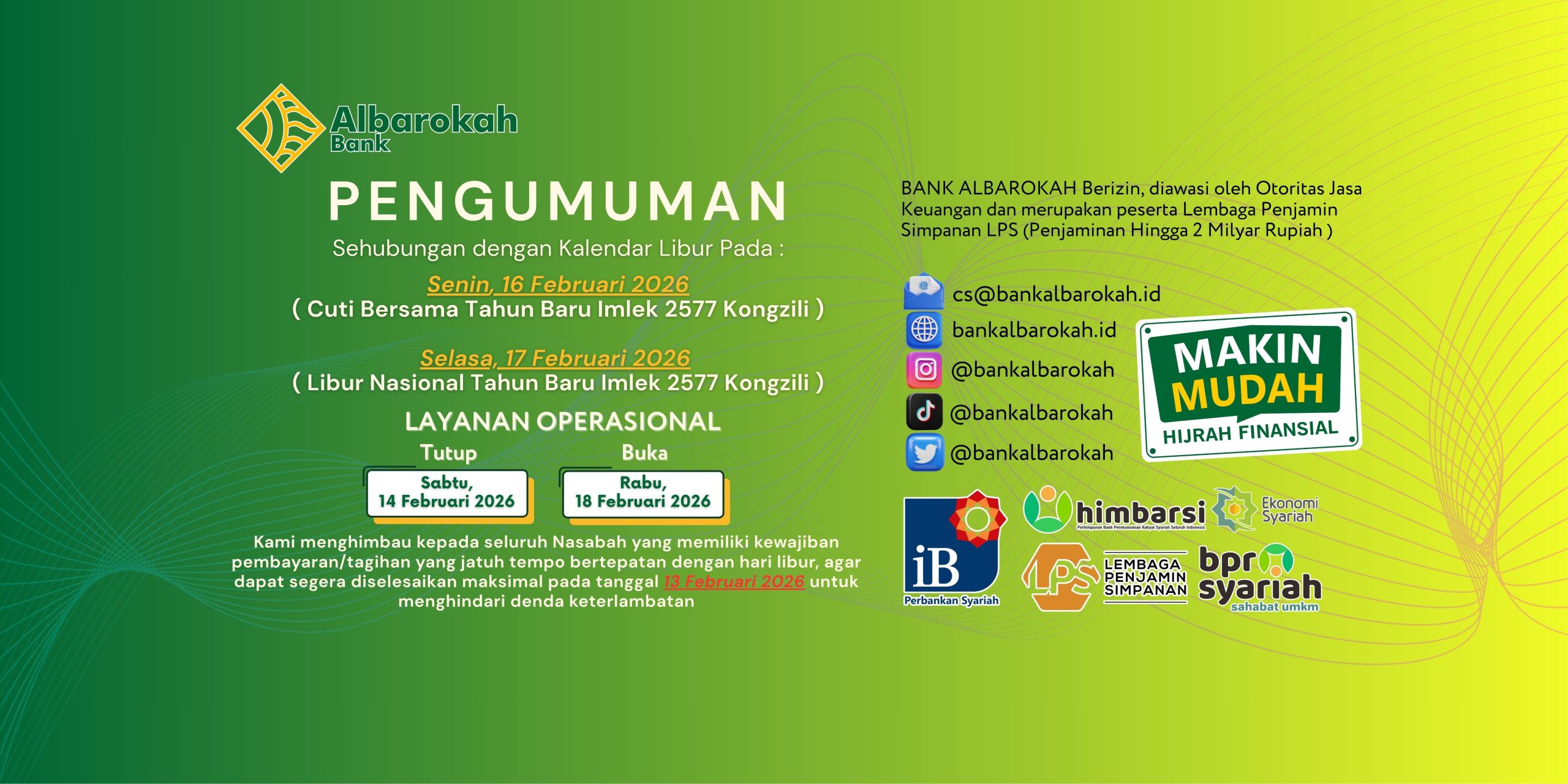 LIBUR IMLEK Website Albarokah